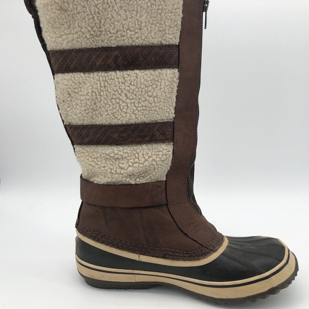 Sorel Boots Womens 10 EU 42 Helen Of Tundra Shearling Fleece & Brown Leather - Picture 4 of 12